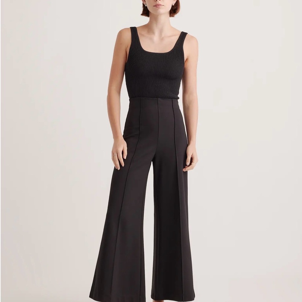 Quince Black Wide-Leg Jumpsuit